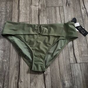 Ibiza Swimwear Bikini Bottom Green Hoop Mix & Match ECO Women's Size XL NWT
